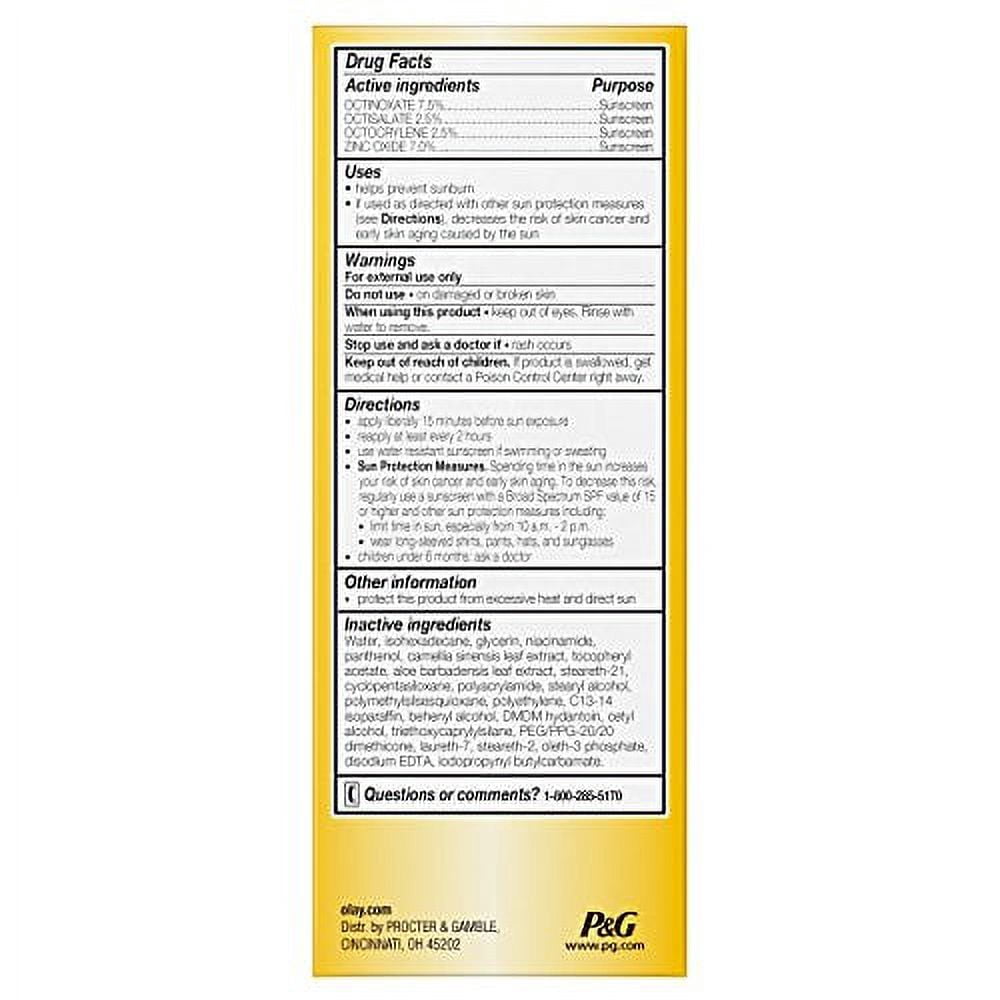 Face Moisturizer by Olay Complete Daily Defense All Day Moisturizer With Sunscreen, SPF30 Sensitive Skin, 2.5 fl. Oz., (Pack of 2)