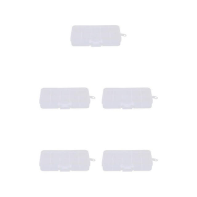 Decodeary 10 Grid Plastic Jewelry Removable Storage Box Multi-functional Organizer for Beads and Earrings White 12.8x6.5x2.2cm 5Set