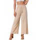 thumbnail image 1 of Pantalones rectos INSPIRE CHIC para mujer, casuales, sueltos, con cintura elástica, bolsillos, pantalones de pierna ancha, color caqui claro, talla S, 1 of 5