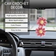 thumbnail image 2 of Cute Crochet Daisy Car Mirror Hanging - Handmade Knitted Flower Rear View Mirror Accessory, Aesthetic Pink Car Decor for Women, 2 of 5