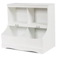 thumbnail image 1 of Costway Organizador juguetes con 2 compartimientos abiertos y 2 cajas, librería multiuso con estribo, para habitación de niños y niñas, blanco y gris, 1 of 8
