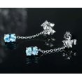 thumbnail image 3 of HOOUN Women 925 Sterling Silver Earrings Colorful Crystal Gem Tassel 3D Bow Style 1391-1, 3 of 9
