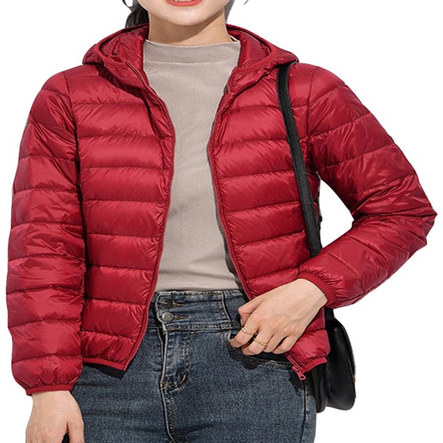 MAWCLOS Veste Matelassée pour Femmes avec Capuche et Poches, Veste en Duvet Résistante à l'Eau pour Extérieur, Kaki TG