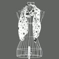 thumbnail image 3 of Women Black White Stars Soft Long Chiffon Neck Wrap Kerchief Scarf Stole, 3 of 6