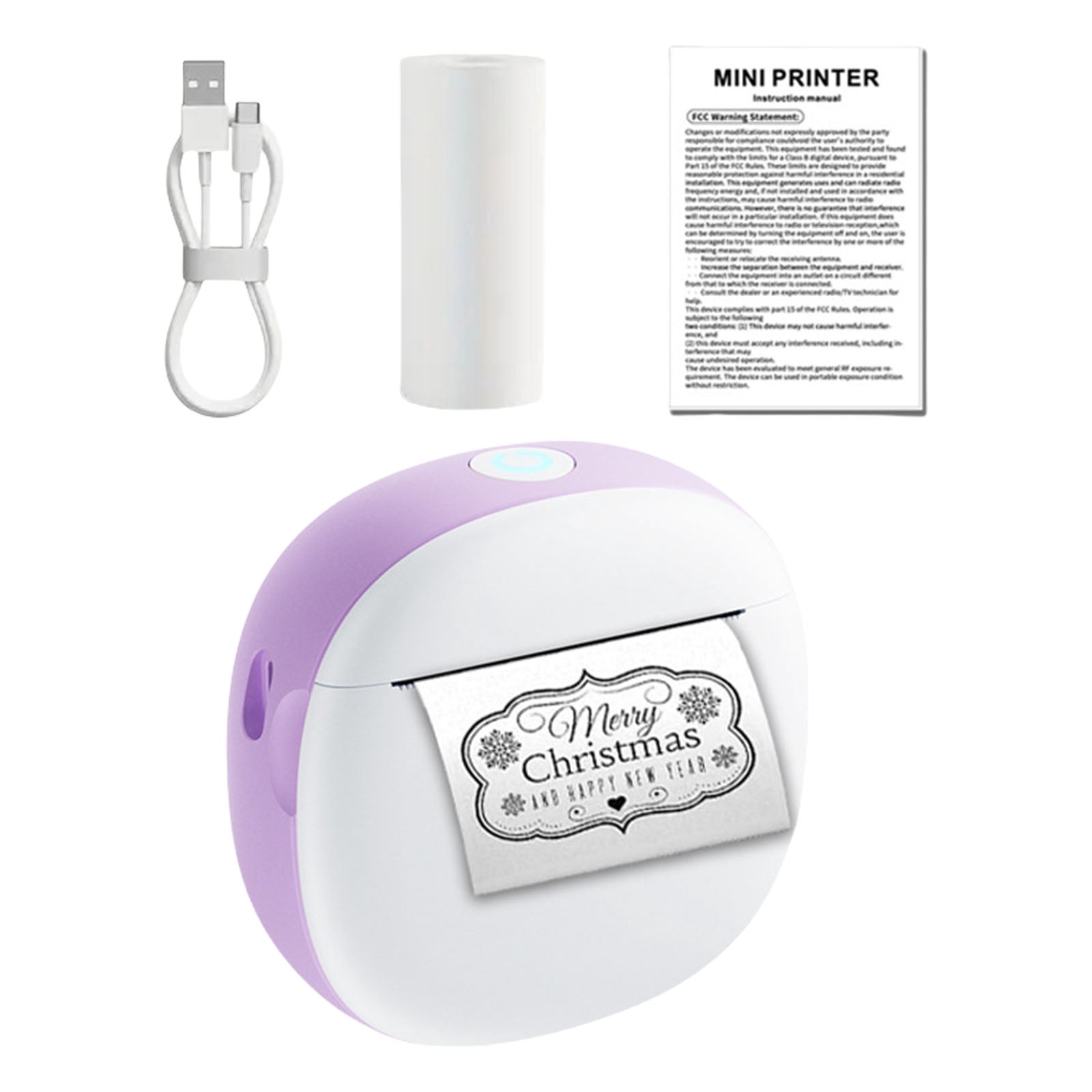 Pocket Sticker Printer Note Maker 1 Roll Paper Included Inkless Wireless Photo Maker for and School