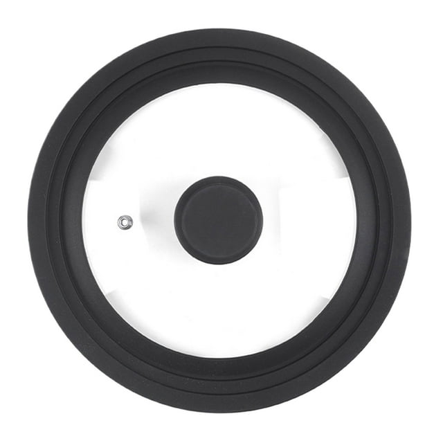 keepw Transparent Glass Pot Lid Handle Anti Scalding Easy To Clean Kitchen Accessory Food Grade Silicone black 26-28-30