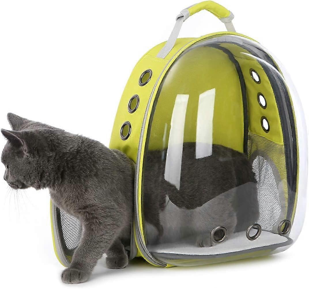 Cat Backpack:Rabbit Carrier Bags Small Dog Pet Carrier Transparent Bubble Capsule Portabl Yellow