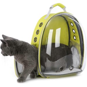 Cat Backpack:Rabbit Carrier Bags Small Dog Pet Carrier Transparent Bubble Capsule Portabl Yellow