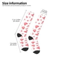 thumbnail image 2 of Naloa Pink Hearts Thigh High Socks Extra Long Stretchy Sock Women Over Knee High Opaque Stocking Daily Wear, 2 of 6