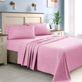 thumbnail image 2 of 900 Thread Count 100% Egyptian Cotton 3-Piece Flat Sheet (1 Flat + 2 Pillow Covers) Size Olympic-Queen Color Pink Solid, 2 of 6