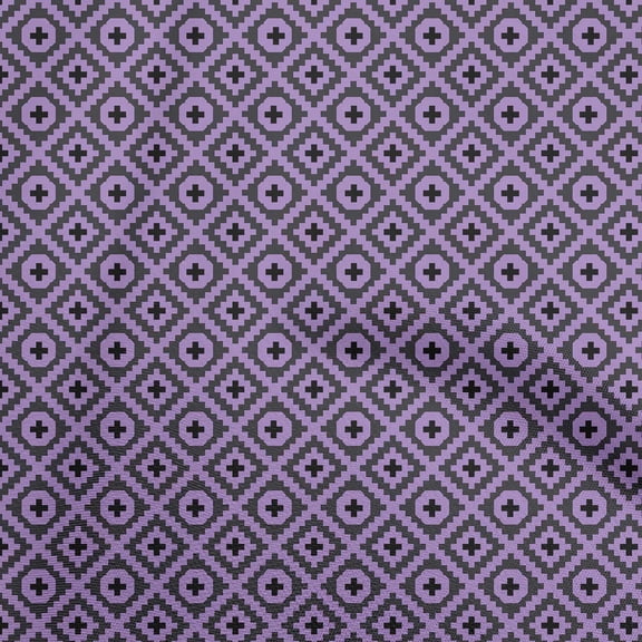 oneOone Viscose Chiffon Purple Fabric Geometric Quilting Supplies Print Sewing Fabric By The Yard 42 Inch Wide-XA