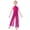 Hot Pink, variant on Girls Kids One Piece Dance Jumpsuit Sleeveless Mock Neck Shiny Sequins Bodice Shimmery Mesh Split Wide-Leg Bodysuit White 6