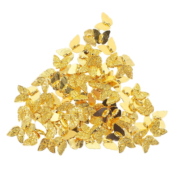 WHAMVOX 100 Pcs Doll Garment Buttons Shirts Snaps for Sewing Butterfly Toddler Golden