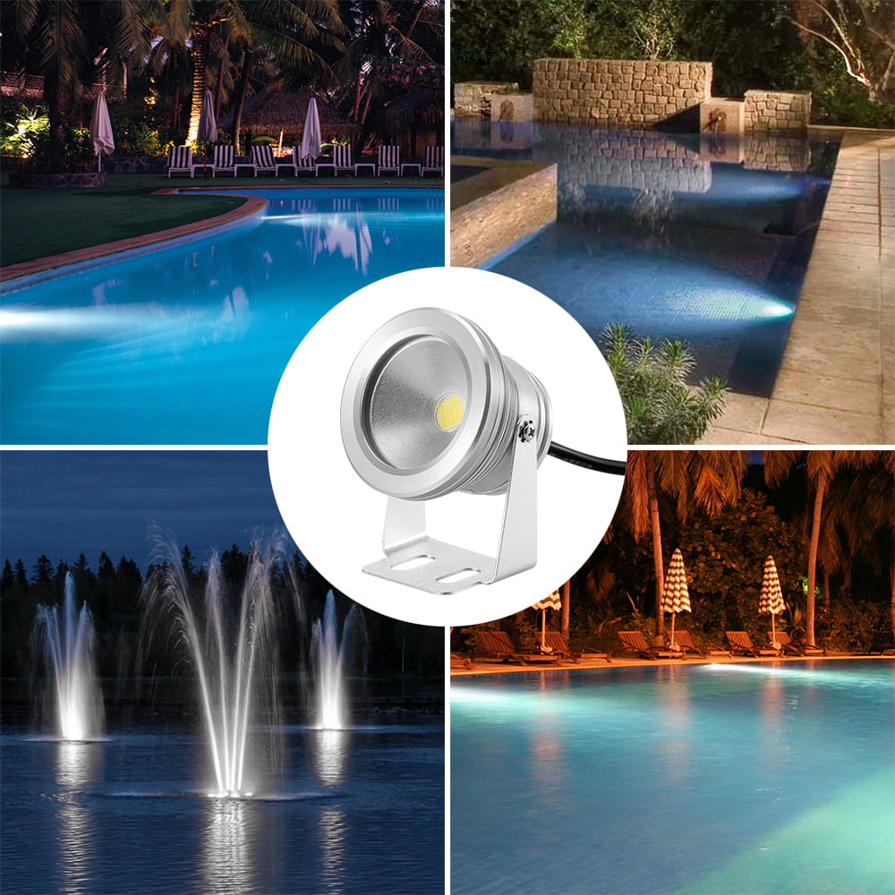 COOLWEST 10W RGB Timing LED Underwater Light Spotlight Flood Lamp for Fountain Pond Landscape Garden Pool Fish Tank,with Wiress IR Remote 