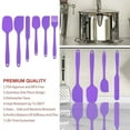 thumbnail image 5 of Silicone Spatula Set of 6, Food Grade Rubber Spatulas and Cooking Utensils, Heat-Resistant Kitchen Non Stick Utensils for Cooking, Baking, Mixing, Scraping, BPA-Free, Dishwasher Safe(Purple), 5 of 8