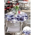 thumbnail image 4 of Purple Blooms Floral Outdoor Tablecloth - 60 Inch Round Dining Table Cover, Farmhouse Spring Flowers Botanical Waterproof Outdoor Table Cloth with Umbrella Hole & Zipper for Picnic/Patio/Party, 4 of 7