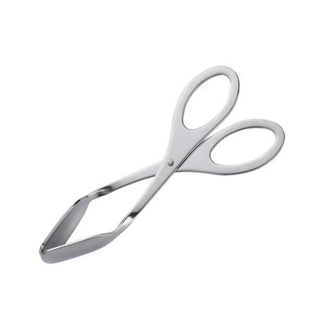 

Stainless Steel Scissor Type Egg Tong Multifunction Food Tongs Towel Clamp forl Home Restaurant (Silver)