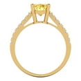 thumbnail image 4 of 2.21 ctw Solitaire with Zirconia Diamond Accents Anniversary Ring for Women | Oval Cut Natural Citrine | Hyperallergenic Solid 18K Yellow Gold, 4 of 5