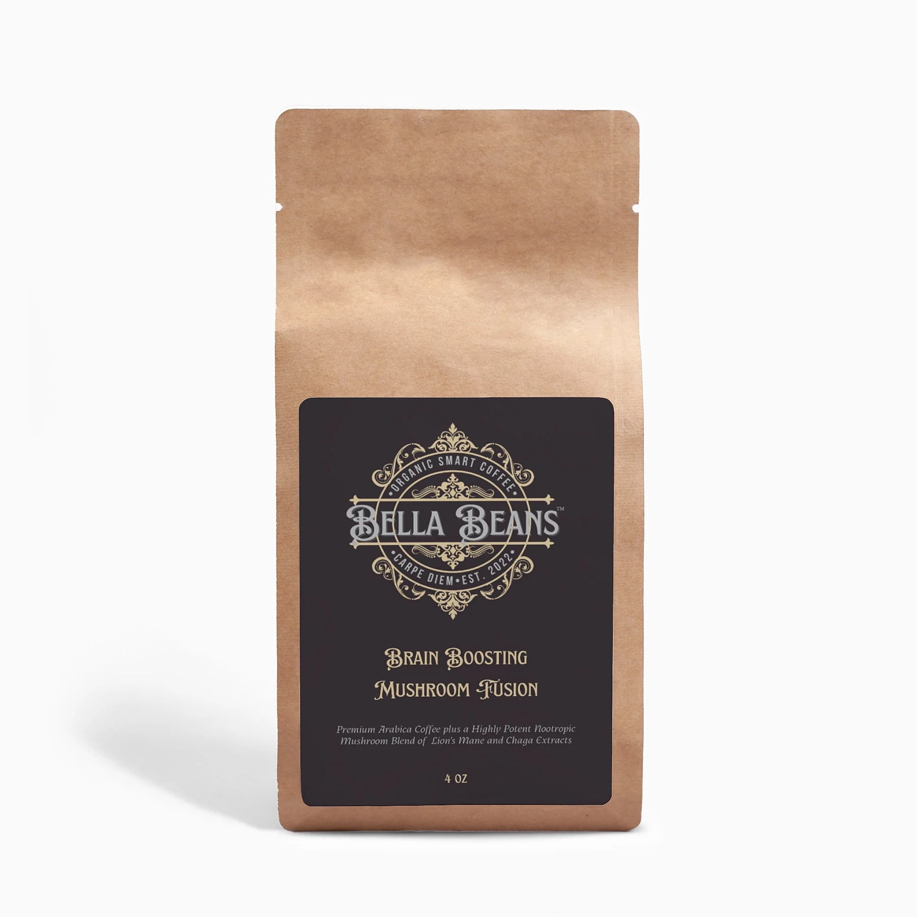 Smart Coffee - Brain Boosting Mushroom Coffee Fusion w/ Lion’s Mane  Chaga (Organic) - 4oz Ground Coffee