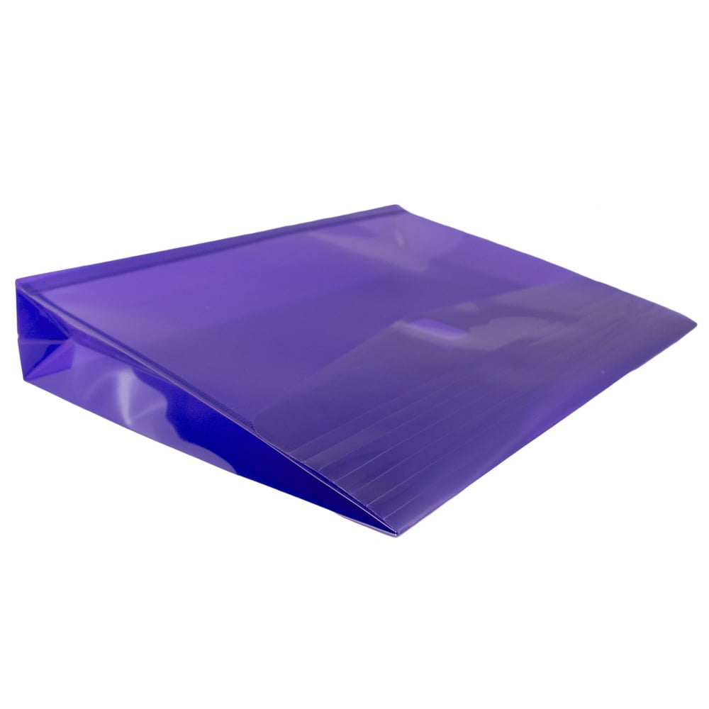 JAM Paper Plastic Expansion Envelopes, Hook & Loop, Letter Booklet, 9 3/4 x 13, 2 in Expansion, Purple, 3/Pack