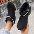 thumbnail image 4 of Taqqpue Women's Boots, Women's Fashionable And Casual Versatile Cool Solid Color Heel Rhinestone Eye-Catching Fall And Winter Style Comfortable Low Heel Thick Heel Short Boots for Women, 4 of 7