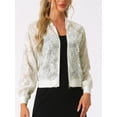 thumbnail image 2 of DARING DIVA Sequin Zipper Sparkly Party Bomber Jacket XS Light Apricot, 2 of 6