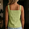 thumbnail image 6 of SwiftWear Women's Square Neck Wide Strap Tank Top Comfy Cotton Linen Blend Summer Casual Sleeveless Top with Button Front Detail, 6 of 7
