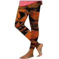 thumbnail image 2 of DDAPJ pyju Halloween Pumpkin Leggings for Women Novelty Holiday Tights Buttery Soft Workout Yoga Pants Lightweight Casual Milk Silk Legging Clearance Sales Black M, 2 of 4