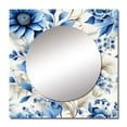 thumbnail image 2 of Designart "Intricate Lace In Cobalt Blue" floral Square Mirror For Wall Decor - Large Blue Square Mirror Printed Wall Decor - Cottage Square Living Room Mirror, 2 of 5