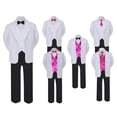 thumbnail image 1 of 5-7pc Formal Black White Suit Set Fuchsia Bow Necktie Vest Boy Baby Sm-20 Teen, 1 of 3