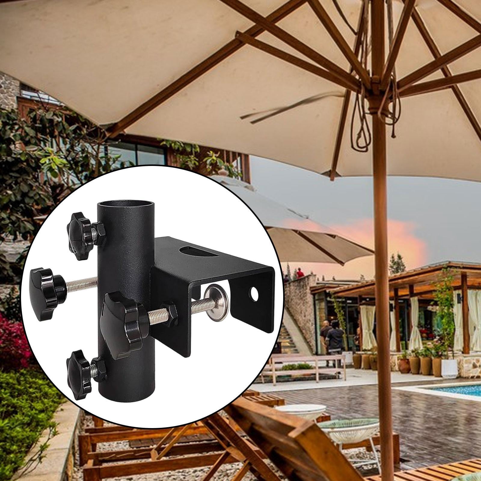 oshhni Outdoor Umbrella Holder Fixture Base Metal Clamp for Park Deck Railing Fence