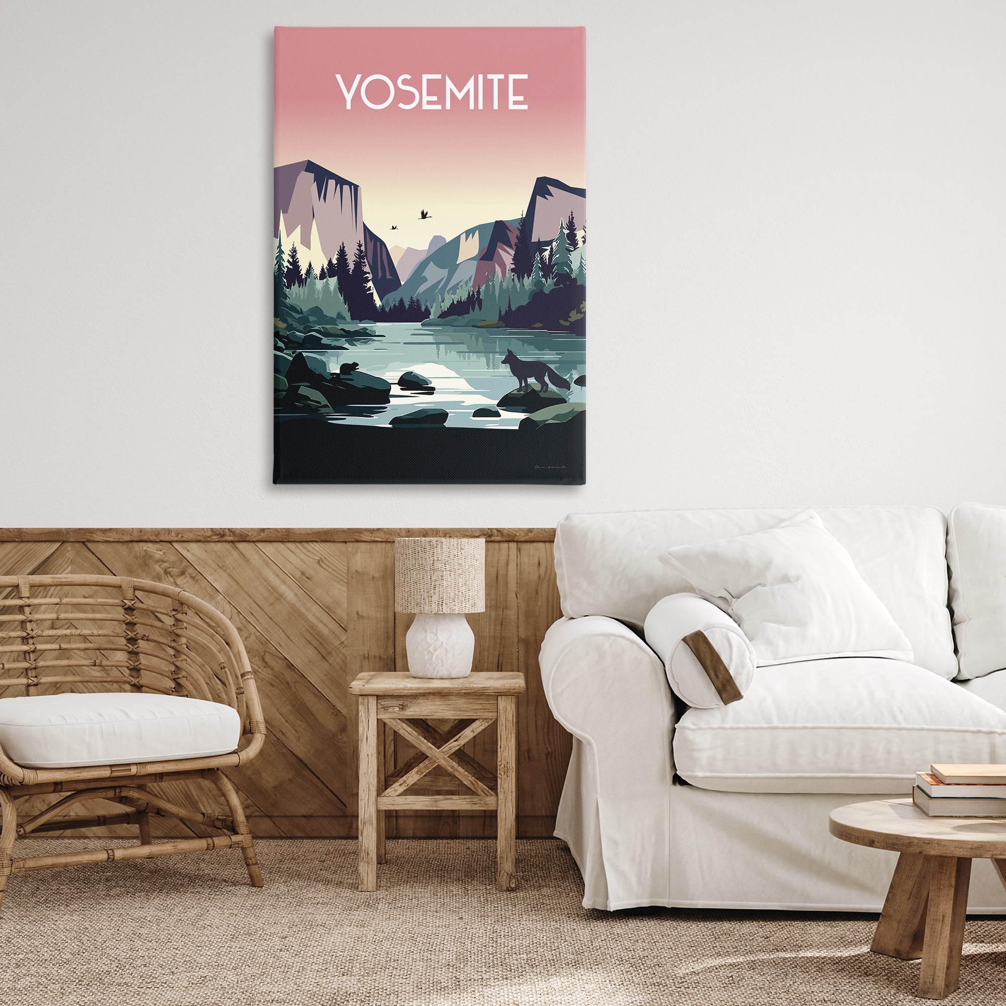 Stupell Industries Yosemite Landmark View Landscape & Nature Painting Wrapped Canvas Art Print Wall Art, 30 x 45
