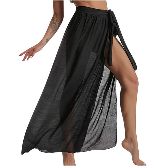 Cover Up Skirt Open Front Swimsuit Wrap Cover Ups Summer Beach Skirts With Slit For Women