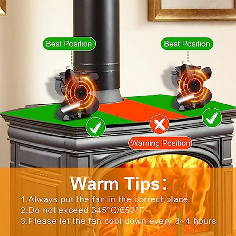 4 Blades Heat Powered Stove Fan for Wood Stove/Log Burner/Fireplace/Bu –  GrillPartsReplacement - Online BBQ Parts Retailer