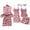Pink-07, variant on Women's 5-Piece Satin Pajama Set - Camis, Tank Tops, Shorts & Bathrobe, Built-in Bra Loungewear