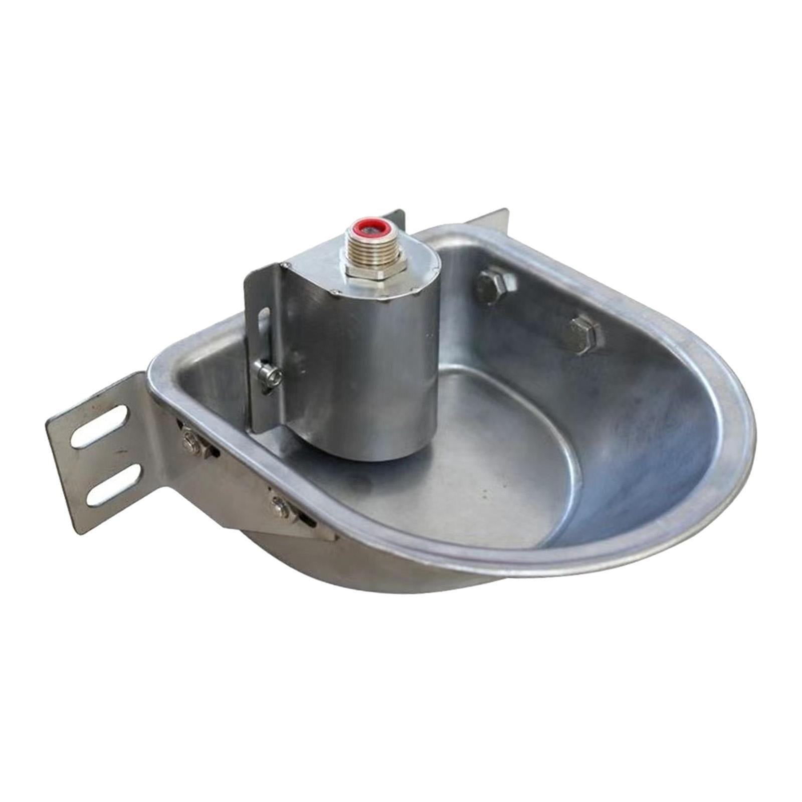 Fzaqwen Automatic Animal Waterer Bowl Stainless Steel Farm Drinker Fountain Water Trough without Drain Hole