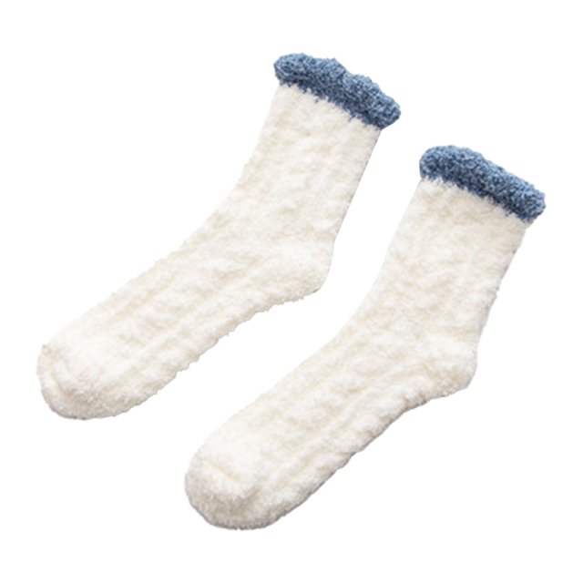 Calcetines Naiovety 1 par gruesos de invierno frío suaves y transpirables para cama Blanco HA071038-02