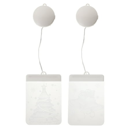 

NUOLUX 2pcs Christmas Hanging Lights Suction Cup Lights Christmas Windows Ornament