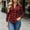 Red, variant on QUNYINEY Long Sleeve Womens Button Down Shirt Plaid Fall Casual Tops Collared Loose Fit Work Blouse for Women