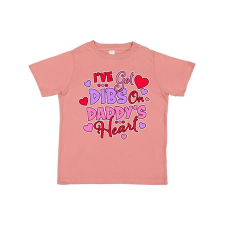 

Inktastic Ive Got Dibs on My Daddys Heart with Hearts and Dots Gift Toddler Boy or Toddler Girl T-Shirt