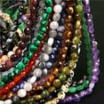 thumbnail image 3 of HOOUN 40 Style Natural Faceted Gemstone Round Flat Coin Loose Beads for Jewelry Making-NO.7Obsidian-4MM about 85pcs, 3 of 9