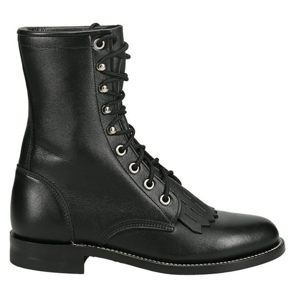 Justin Boots Womens Black Kiddie Lace Up  Ankle Boots