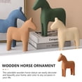 thumbnail image 2 of Small Wooden Horse Ornament Toy Horses Country Decor Car Fairy Figurines Office Child Brown, 2 of 6