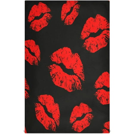 

Bestwell 1 Pack Red Lips Kitchen Towels Soft Absorbent Dish Towels Reusable Tea Towels Set 28 x 18