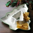 thumbnail image 3 of Spode Christmas Tree Chip and Dip Tree-Shaped Dish - 13-Inch Porcelain Holiday Serveware for Appetizers, Chips - Festive Ceramic Tableware - Dishwasher, Microwave, Freezer Safe, 3 of 3