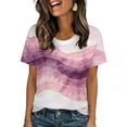 thumbnail image 2 of Odbmxy Short Sleeve Women's T Shirts Summer Tie-Dye Ladies Tops Vintage Casual Pink Workout Loose Fitness Tops, 2 of 9