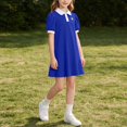thumbnail image 7 of Amidoa Girls Summer Dresses A-Line Short Sleeve Dresses Print Kids Casual Sundress Blue Size 3T, 7 of 7