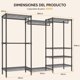thumbnail image 3 of Perchero para Ropa Resistente, Closet Organizador de Ropa, Armario de Metal con Estantes Ajustables, Barras para Colgar y Ganchos, Estante de Ropa para Hogar, Capacidad 300kg, 3 of 4