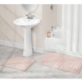 thumbnail image 3 of Juego de alfombras de baño mDesign, 100% algodón, absorbente de agua, color rosa, 3 of 9