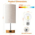 thumbnail image 3 of 3 Way Dimmable Nightstand Lamp, Moclever Decor Bedside Lamp with Dual USB Port for Living Room, Dorm, Home Office (LED Bulb Included), 3 of 7